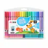 Set de 24 Plumas Acuarela de Escritura Suave para Estudiantes de Preescolar y Primaria, Lápices de Colores Lavables para Arte Hecho a Mano, Gran Capacidad