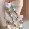 Cadena para Teléfono Estilo Celebridad Ins Cordón de Teléfono con Cuentas de Colores Nube Correa Corta para Teléfono Correa Corta para Muñeca