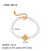 Jieding Joyería Transfronteriza Europea y Americana Acero Inoxidable Acero de Titanio No se Desvanece Pulsera de Perlas Chapada en Oro Nicho Lujo Pulsera