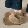 Chinelos de Algodão Fechados Peludos com Solado Grosso para Mulheres 2026 Estilo Coreano Tendência Elegante Inverno Novo Birkenstock Calçados Mais Veludo Pessoa Preguiçosa