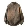 Suéter de punto con patrón de rombos para hombre y parejas, con cuello alto y media cremallera, estilo retro old-money, adecuado para otoño e invierno, venta al por mayor desde una fábrica transfronteriza