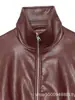 Venta al por mayor transfronteriza de ropa para mujer: nuevos estilos de otoño, moda europea y americana, chaqueta de cuero versátil retro con cuello alto y cremallera
