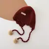 Chapéus de Lã Tricotados de Inverno e Outono Estilo Coreano Ins com Letras para Meninos e Meninas Chapéus Pulôver Quentes de Inverno para Bebês Tendência