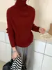 Suéter Base de Punto Canalé de Cuello Alto Estilo Coreano Nuevo Otoño e Invierno 2025 para Mujer, Suéter Interior Simple Versátil de Gama Alta de Moda