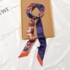 Cinta de seda de doble cara estilo coreano, versátil, hojas pequeñas largas, cinta Dunhuang, para el pelo de mujer, coleta, verano, primavera y otoño