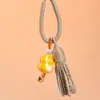 Colgante de calabaza lacada estilo chino tradicional con borlas, llavero, artículo decorativo, cuentas de oración, accesorio para cadena de teléfono