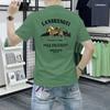 Camiseta de Manga Corta para Hombre Lan Sheng Yi 2025 Nueva Moda de Verano Estampada Top de Media Manga Casual Combinable Camiseta de Cuello Redondo