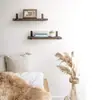 Estante flotante de una palabra de madera retro, estante de almacenamiento de partición de pared de paulownia, estante de almacenamiento móvil de suspensión montado en la pared