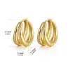 Novedad Pendientes de Aro Doble Lisos Transfronterizos para Mujer Aros Dobles en Forma de C Clavos Diseño de Alta Gama Venta al por Mayor de Fábrica de Comercio Exterior