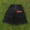 Jeans Bordados con Patrón Jnco de Alta Calle Europeos y Americanos Transfronterizos de Amazon Hiphop Hip-Hop Sueltos de Pierna Ancha