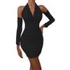 Vestido de Otoño e Invierno Nuevo 2026 de Amazon, de Manga Larga, Espalda Descubierta, Cuello Oscilante, Sexy Estilo Europeo y Americano, con Tirantes al Cuello, Ajustado a la Cadera