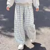 Conjunto de Sudadera con Capucha y Cuello Polo Patchwork a Cuadros con Sentido de Diseño para Niñas Primavera y Otoño 2026 Pantalones Casuales de Pierna Ancha