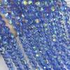 Contas redondas de vidro de cristal azul safira cortadas AB cor 96 superfície disco rígido corte contas DIY cordão várias cores disponíveis