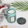 Porta-velas redondo esculpido de 250ml DIY Recipiente decorativo romântico para velas Copo de vidro colorido para vela perfumada com tampa