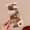 Accesorios para el cabello para niños, horquillas de café con leche, otoño e invierno, nuevo estilo, horquillas de felpa sin pelo para niñas, lindas horquillas laterales con clip para bebés.