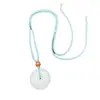 Colgante de hebilla de seguridad de jade blanco sintético, cuerda de collar de hebilla de seguridad de jade blanco sintético, colgante de cuerda para collar, todo a juego, para hombres y mujeres, de tirar y empujar, venta al por mayor