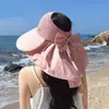 Sombrero de Sol de Verano para Mujer con Protección para el Cuello, Sombrero de Sol de Paja, Protección UV, Sombrero de Sol para Ciclismo al Aire Libre, Moderno y Versátil