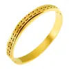 Nova Pulseira Geométrica de Flor Chinoiserie Antiga com Fecho de Aço Titânio Pulseira Aberta Pulseira de Aço Inoxidável Banhada a Ouro para Mulheres