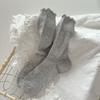 Calcetines blancos suxinaimin para mujer de verano, calcetines finos de tubo hueco, calcetines dulces de encaje, calcetines de algodón sin costuras acanalados
