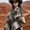Chal Estilo Étnico Bohemio Retro Ropa de Xinjiang Tíbet para Mujer Fotografía de Viaje Sichuan-Tíbet Bufanda Engrosada para Mujer