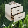 Mesa de Cabeceira Simples de Madeira Maciça Moderna Minimalista Branca Armário Pequeno de Cabeceira para Quarto de Casa Armário de Armazenamento Econômico para Aluguel