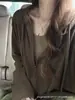 Sudadera con capucha color café estilo perezoso para mujer, primavera y otoño 2026, nuevo estilo coreano, corte holgado, adelgazante, manga larga, top elegante