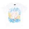 Camiseta de gran tamaño con hombros descubiertos, estilo rap, hip hop, Jus Wald, Juice WRLD, grafiti callejero europeo y americano.