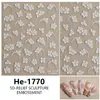 Redanco5D Em relevo Ins Popular Adesivos de Nail Art Flor Branca Adesivos 3D para Unhas Adesivos para Diário He1770