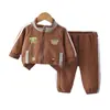 Conjunto Deportivo de Otoño para Niños, Conjunto de Dos Piezas con Chaqueta de Cremallera de Dibujos Animados para Niños, Ropa Casual de Primavera y Otoño para Niños Pequeños, Moderno