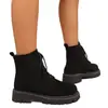 Botas de Tamanho Grande para Mulheres de Comércio Exterior Outono e Inverno 2025 Novo Estilo Europeu e Americano Salto Grosso Solado Grosso Antiderrapante Casuais Botas Curtas Sapatos Transfronteiriços