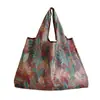 En Stock Bolso de Almacenamiento de Tela Oxford Encriptada Ecológico Portátil Plegable Bolsa de Compras para Supermercado Bolso Tote para Mujer Bolso de Mano para Regalo