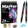 Marcador Acrílico de Doble Punta y Doble Color Exclusivo Transfronterizo de 72 Colores con Punta Suave, Marcador para Arte Graffiti DIY con Colores Apilables