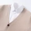 Suéter de cachemira, cárdigan tejido, estilo coreano, corte holgado, color liso, manga larga, transfronterizo, nuevo abrigo de otoño e invierno para hombre, suéter versátil de moda