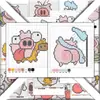 Paquete Divertido de Expresiones de Cerdo de Dibujos Animados, Pegatinas de Material de Perlas, Cerdo Creativo con Expresiones Divertidas, Pegatinas Decorativas DIY