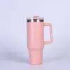 Copo de Gelo com Canudo Transfronteiriço 40oz Aço Inoxidável 304 Copo Térmico Portátil para Exterior Alça de Alto Valor Copo para Carro