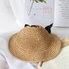 Ins Mismo Estilo Tejido a Mano Sombrero de Paja para Niños de Copa Vacía Verano Nuevo Ala Grande Sombrero de Playa para Sombra