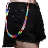 Cadena para Pantalones de Joyería Europea y Americana Transfronteriza Color Caramelo Cadena de Acrílico Cadena de Color Retro Resina Cadena Colgante Ultraligera Accesorios para Pantalones