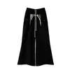 Calça Comprida Masculina Trendy Ro Acbt Bordada Escura Slogan Silhueta Workwear Perna Larga Cintura Baixa Solta Casual Flare