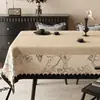 Mantel estilo vintage, a prueba de aceite, impermeable, resistente al calor, fácil de limpiar, lujo ligero, sensación de alta gama, mantel para mesa de centro estilo retro francés