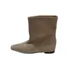 Botas de salto alto estilo coreano para mulheres, botas curtas de cano largo, novas botas curtas casuais femininas para outono e inverno, cor sólida, bico quadrado, salto médio, para calçar sem cadarço