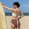 Nuevo traje de baño Sexy para aguas termales para mujer, bikini de moda conservador con tirantes, adelgazante, traje de baño de Instagram