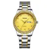 SENO chennuo reloj de oro para hombre moda Esfera de diamantes manecilla luminosa doble calendario movimiento