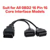 Cable de Extensión OBD2 para Coche Uno a Dos Conector de Coche de 16 Pines y 16 Núcleos Conexión Completa Adaptador Cable Plug OBD Macho-Hembra