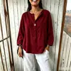 Amazon Transfronterizo 2026 Nuevo Top de Pana con Botones y Mangas Largas, Ajuste Holgado, Cuello en V para Mujer, Otoño/Invierno Europeo y Americano