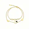 Pulsera popular de titanio y acero estilo ins, moderna, versátil, corazón, mariposa, estrella, geométrica, de acero inoxidable, joyería para la mano