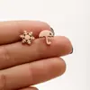 Nuevos aretes de acero inoxidable de comercio exterior con diseño simple de copo de nieve, nota musical, corazón, mariposa, perro mascota en stock para venta al por mayor