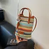 Bolsa de Palha Trançada Estilo Boêmio Transfronteiriça para Mulheres, Nova Bolsa Transversal de Moda de Verão, Bolsa Trançada para Celular, Bolsa de Praia para o Litoral