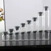 Botella de Vidrio Sellada con Tapón de Goma de Cuatro Picos, Almacenamiento de Pequeñas Perlas Doradas, Frasco Experimental Alto y Delgado, Mini Botella Vacía