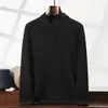 Suéter de cachemira con cuello POLO, manga larga, top para hombre, diseño plano de 12 puntos, corte holgado, talla grande, suéter cálido