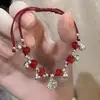 Chica Miaojiang~Pulsera Tejida con Campana de Nube de Diseño Único, Nuevo Estilo Chino Accesorio de Mano del Año del Zodiaco
